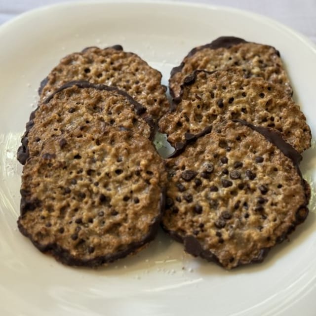 (6) Dark Chocolate Almond Toffee Cookies.