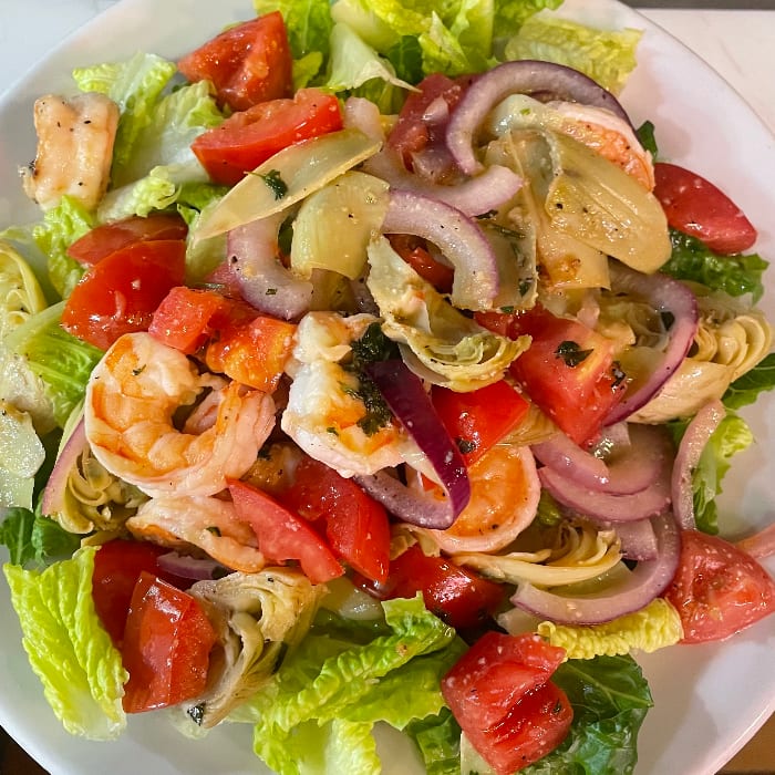 Grilled Prawns Salad.